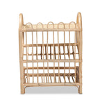 Étagère de présentation à 2 niveaux en rotin finition marron naturel Liora Bohemian