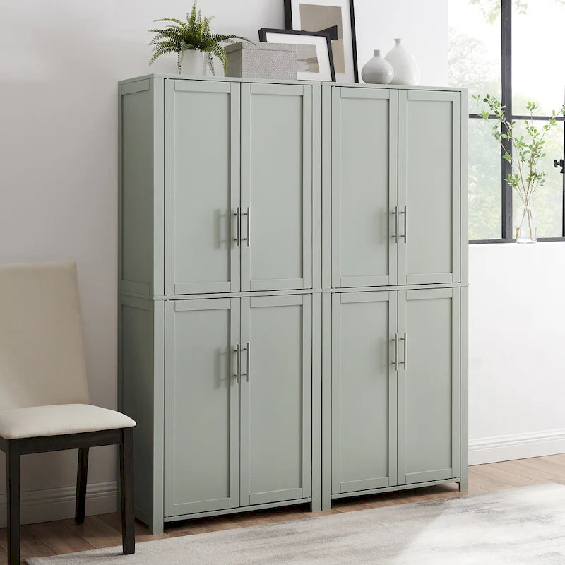 Savannah 6-shelf Pantry Storage Cabinets (Set of 2) - 56 w x15 d x 67 h