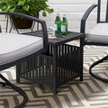 Table basse de bistro en acier avec trou pour parasol
