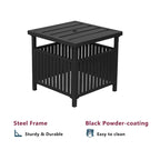 Table basse de bistro en acier avec trou pour parasol