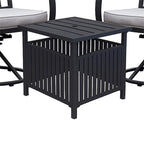 Table basse de bistro en acier avec trou pour parasol