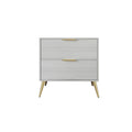 Table de chevet contemporaine en bois à 2 tiroirs
