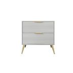 Table de chevet contemporaine en bois à 2 tiroirs