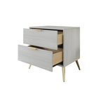 Table de chevet contemporaine en bois à 2 tiroirs