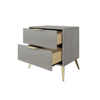 Table de chevet contemporaine en bois à 2 tiroirs