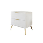 Table de chevet contemporaine en bois à 2 tiroirs