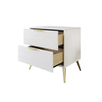 Table de chevet contemporaine en bois à 2 tiroirs
