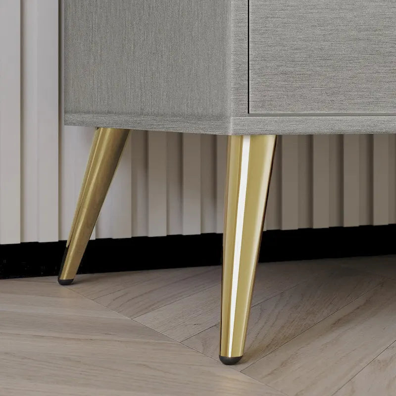 Table de chevet contemporaine en bois à 2 tiroirs