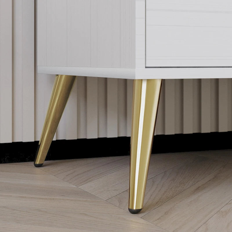 Table de chevet contemporaine en bois à 2 tiroirs