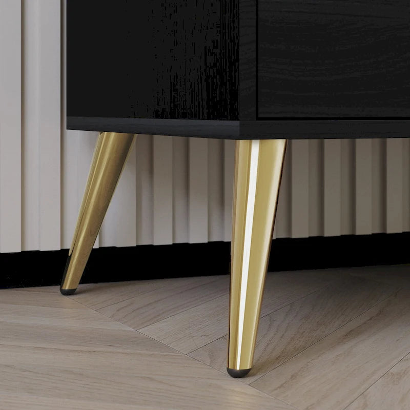 Table de chevet contemporaine en bois à 2 tiroirs
