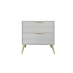 Table de chevet contemporaine en bois à 2 tiroirs