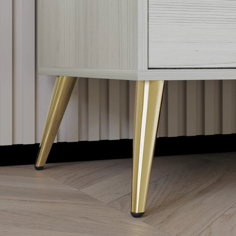 Table de chevet contemporaine en bois à 2 tiroirs