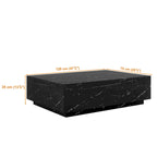 Table basse rectangulaire en faux marbre massif