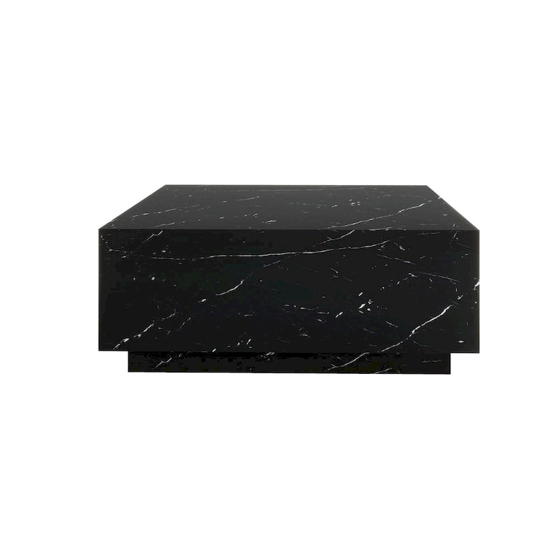 Table basse rectangulaire en faux marbre massif