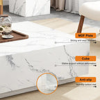 Table basse rectangulaire en faux marbre massif