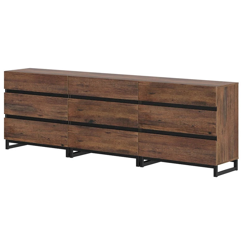 Buffet moderne 3 en 1 avec 9 tiroirs
