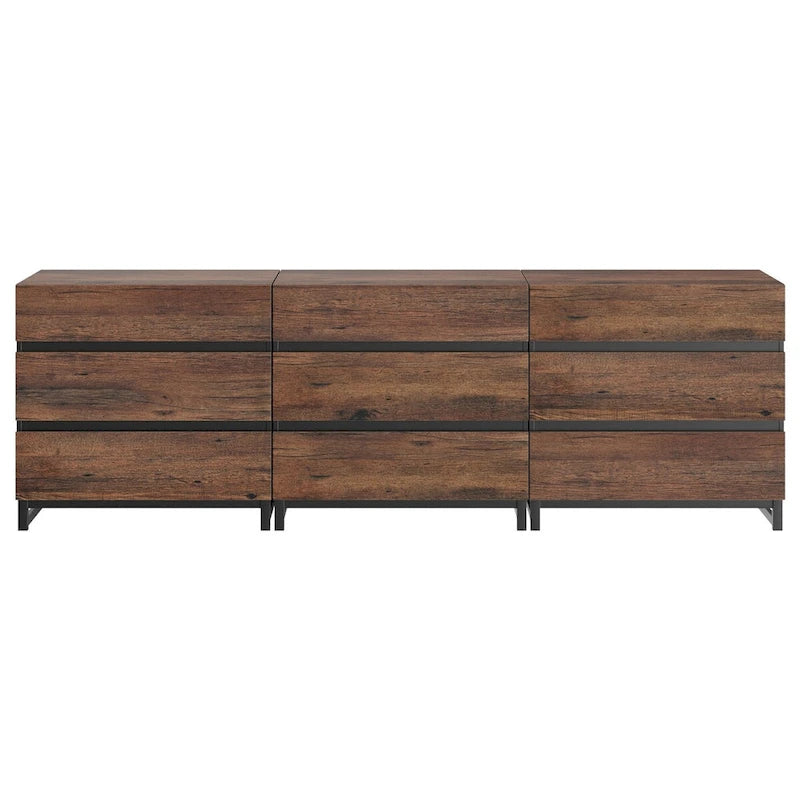 Buffet moderne 3 en 1 avec 9 tiroirs