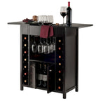 Cave à vin, Plateau extensible, Espresso - 29,92 x 17,32 x 37,01 pouces