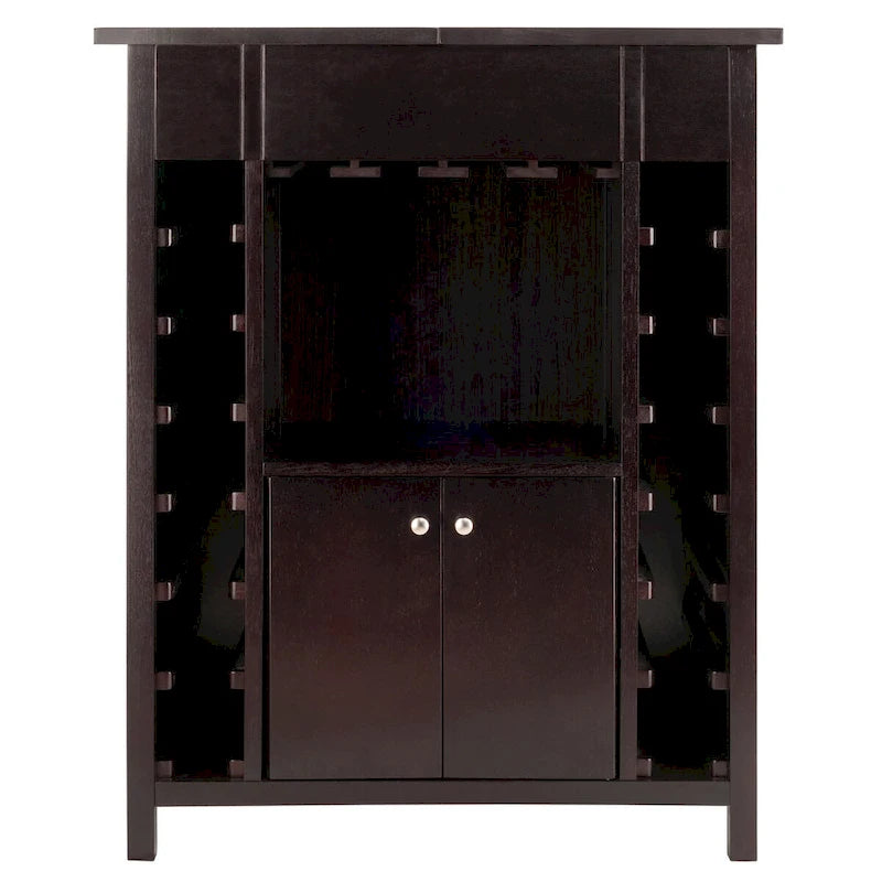 Cave à vin, Plateau extensible, Espresso - 29,92 x 17,32 x 37,01 pouces