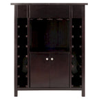 Cave à vin, Plateau extensible, Espresso - 29,92 x 17,32 x 37,01 pouces