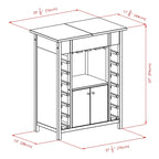 Cave à vin, Plateau extensible, Espresso - 29,92 x 17,32 x 37,01 pouces