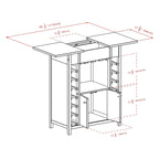 Cave à vin, Plateau extensible, Espresso - 29,92 x 17,32 x 37,01 pouces