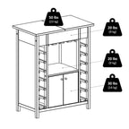 Cave à vin, Plateau extensible, Espresso - 29,92 x 17,32 x 37,01 pouces