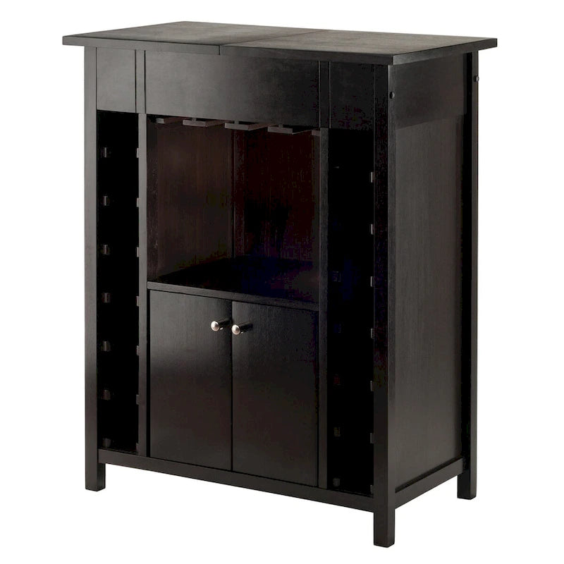 Cave à vin, Plateau extensible, Espresso - 29,92 x 17,32 x 37,01 pouces
