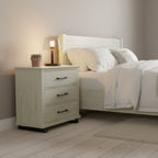 3-Drawer Nightstand with Elevated Metal Legs, Set of 2
