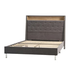 Lit capitonné Jose Traditional 61,5 avec tête de lit de rangement et veilleuse chaude par