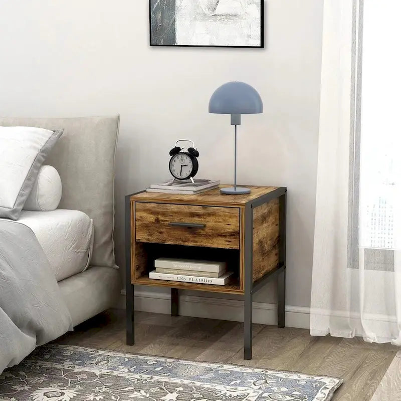 Commode rustique marron à 6 tiroirs ou lot de 2 tables de chevet