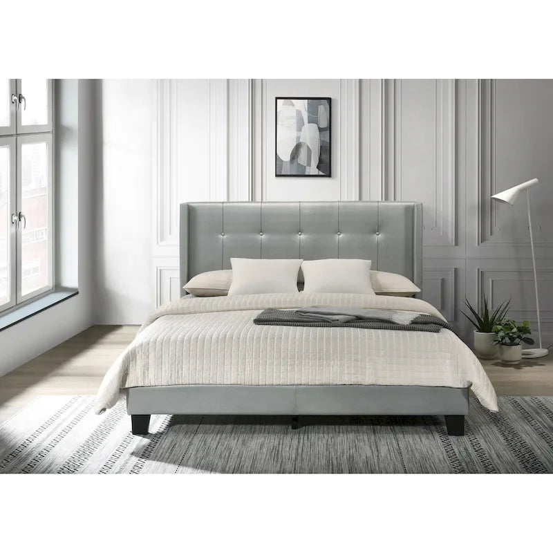 Lit plateforme Evelyn double rembourré