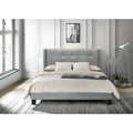 Lit plateforme Evelyn double rembourré