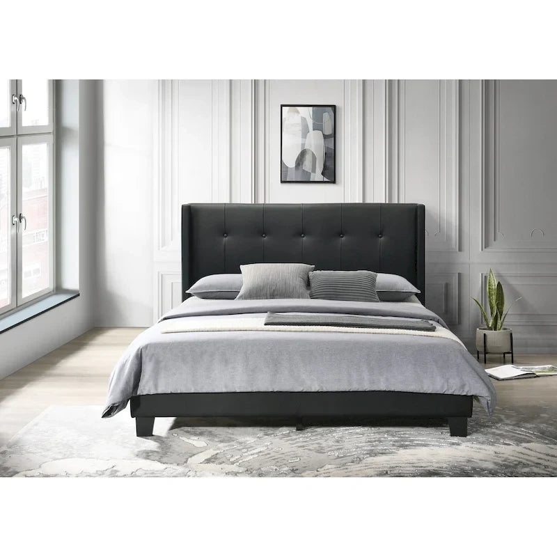 Lit plateforme Evelyn double rembourré