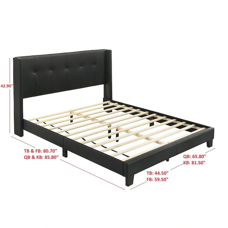 Lit plateforme Evelyn double rembourré
