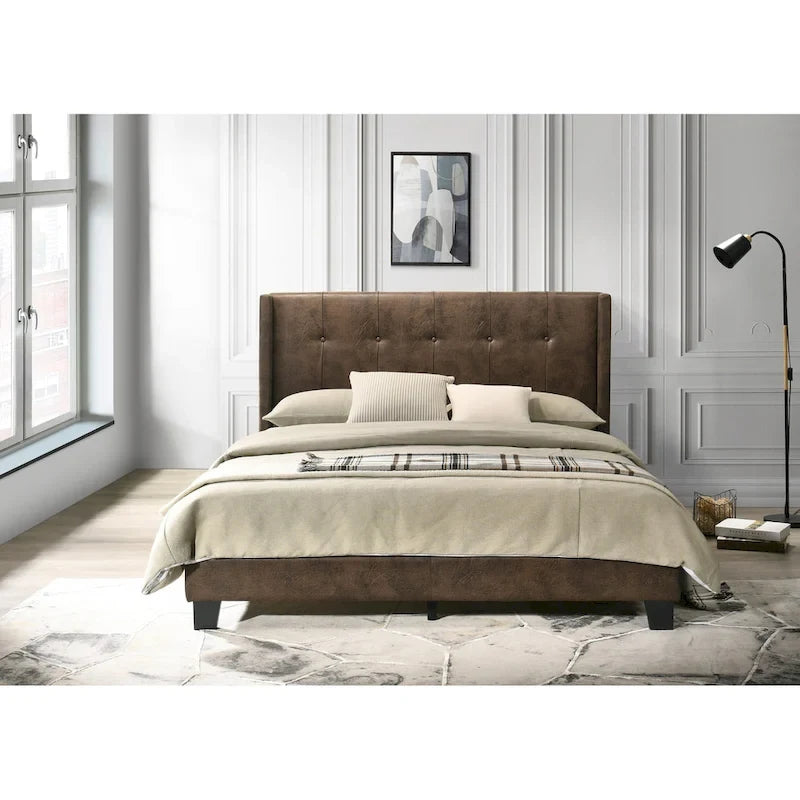 Lit plateforme Evelyn double rembourré