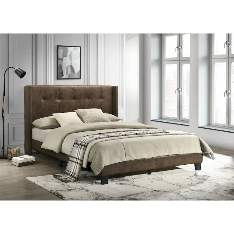 Lit plateforme Evelyn double rembourré
