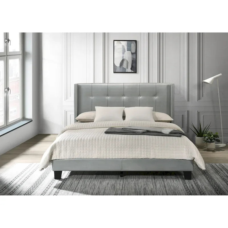 Lit plateforme Evelyn double rembourré