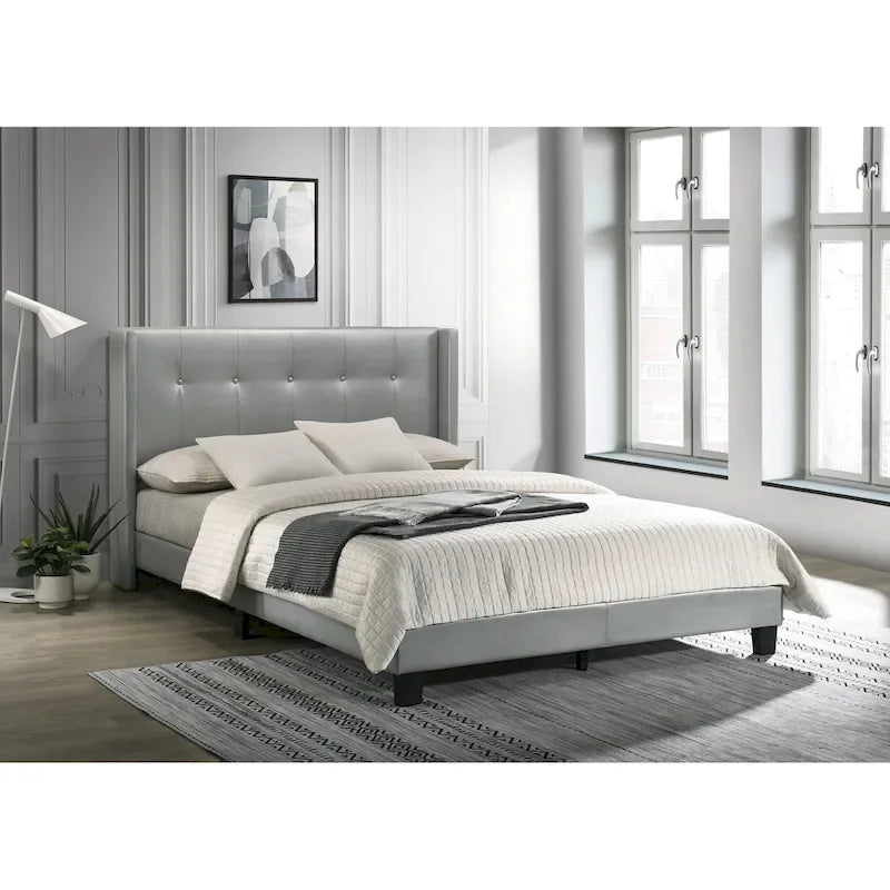 Lit plateforme Evelyn double rembourré