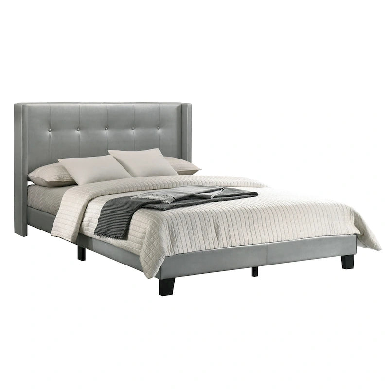 Lit plateforme Evelyn double rembourré