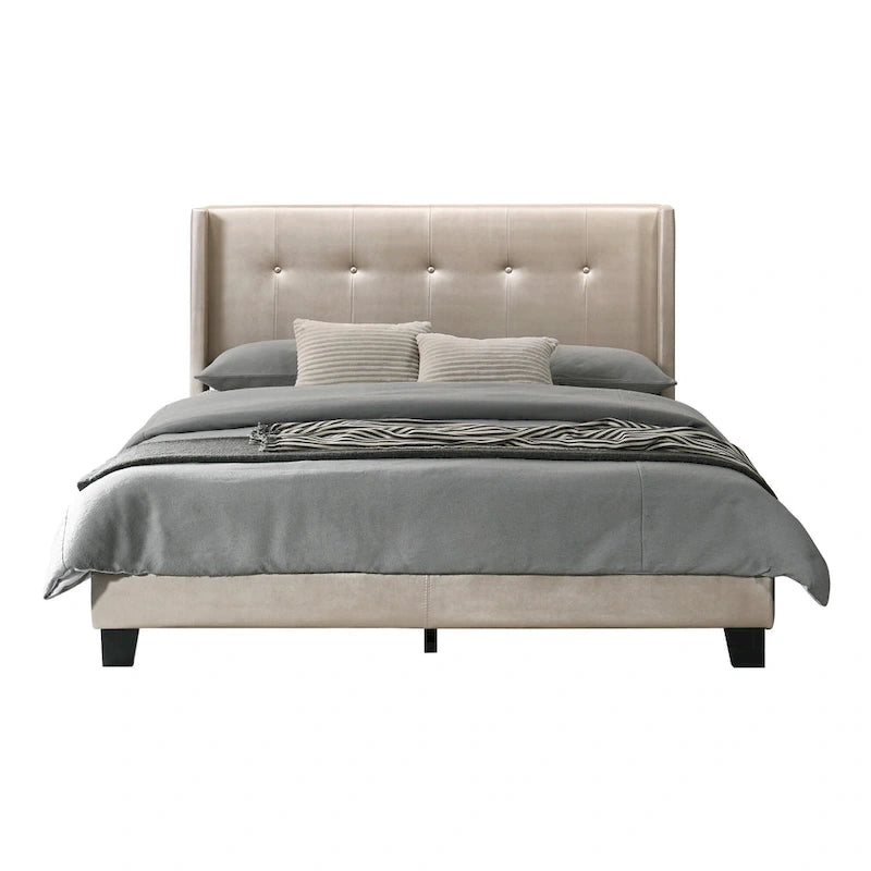 Lit plateforme Evelyn double rembourré