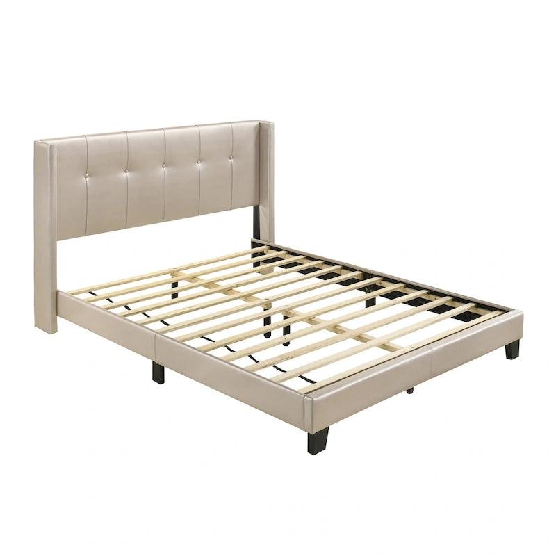 Lit plateforme Evelyn double rembourré