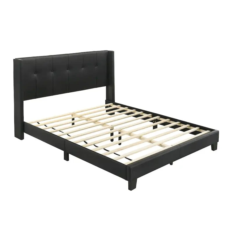 Lit plateforme Evelyn double rembourré