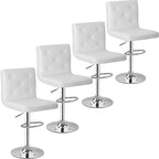 Javlergo Lot de 4 Tabourets de Bar Hauteur de Comptoir Pivotants Réglables avec Dossier