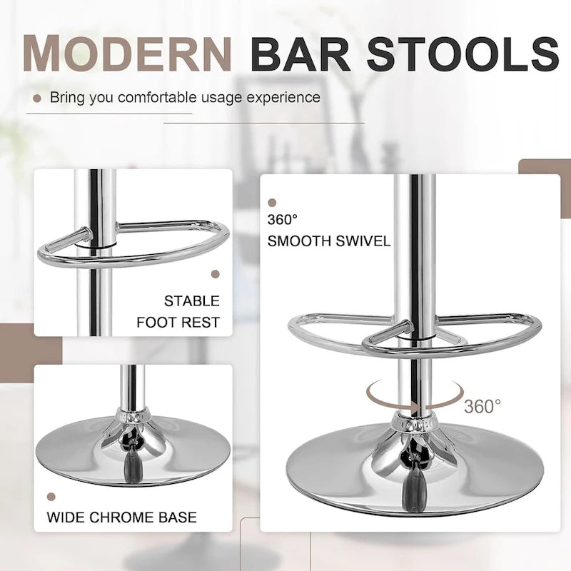 Javlergo Lot de 4 Tabourets de Bar Hauteur de Comptoir Pivotants Réglables avec Dossier