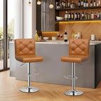 Javlergo Lot de 4 Tabourets de Bar Hauteur de Comptoir Pivotants Réglables avec Dossier