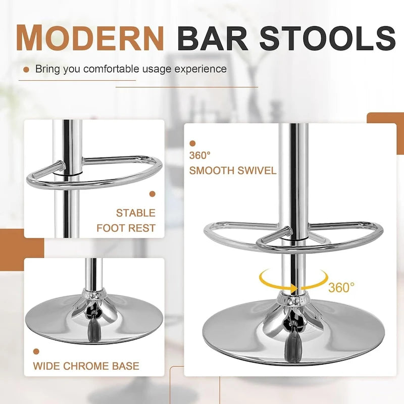 Javlergo Lot de 4 Tabourets de Bar Hauteur de Comptoir Pivotants Réglables avec Dossier