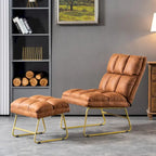 Fauteuil d'appoint Mcombo avec pouf, Canapé Lounge, 4013