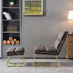 Fauteuil d'appoint Mcombo avec pouf, Canapé Lounge, 4013