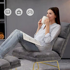 Fauteuil d'appoint Mcombo avec pouf, Canapé Lounge, 4013